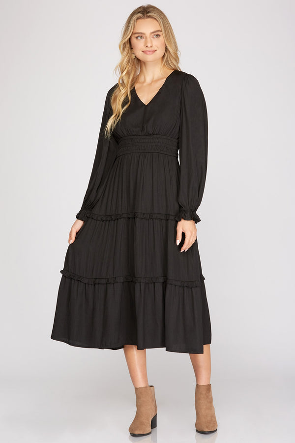 The Attic Boutique Taylor Black Ruffle Dress Dress - The Attic Boutique