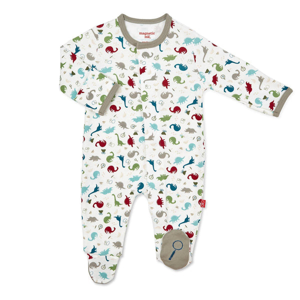 Dino Expedition Organic Cotton Magnetic Footie - the-attic-boutique-and-gift