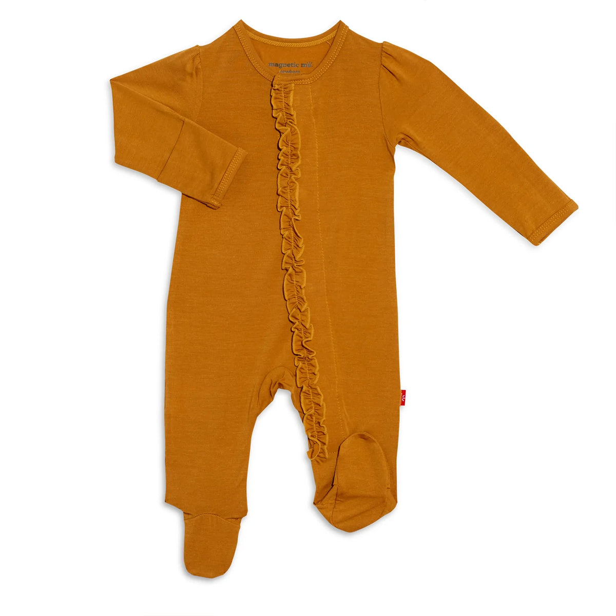 Magnetic Me Harvest Gold Ruffle Footie Baby - The Attic Boutique