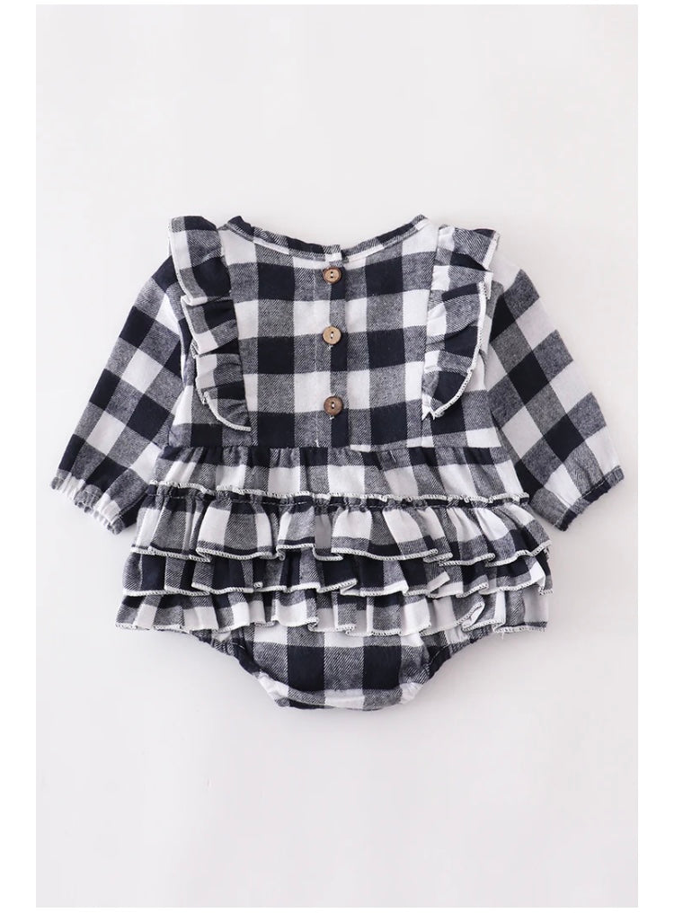 The Attic Boutique Black Flannel Onesie Dress Baby & Toddler - The Attic Boutique