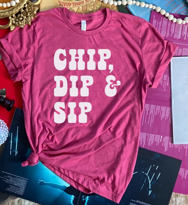The Attic Boutique Chip Dip Sip Tee Graphic Tee - The Attic Boutique