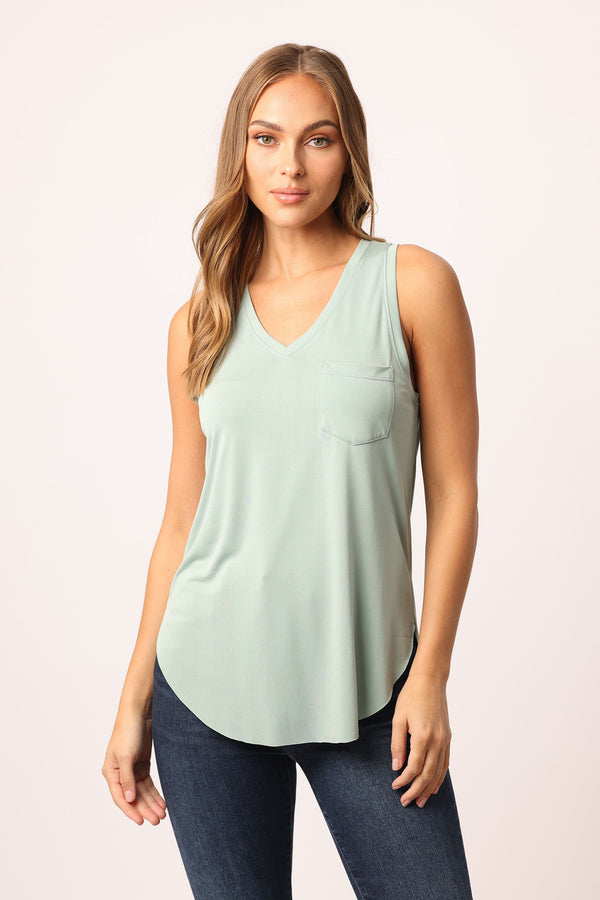 Another Love Esther Tank Dried Sage Tank Top - The Attic Boutique