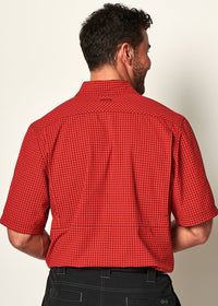 Red Tekcheck Button Down - the-attic-boutique-and-gift