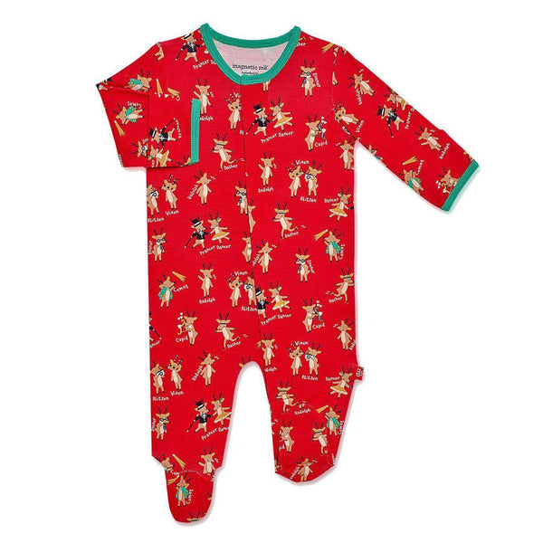 Magnetic Me Rollicking Reindeer Footie Baby - The Attic Boutique