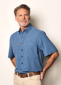 Slate Tekcheck Button Down - the-attic-boutique-and-gift