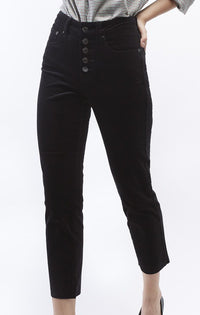 The Attic Boutique High Rise Black Corduroy Pants Jeans - The Attic Boutique