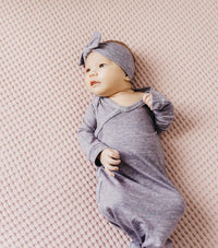 Copper Pearl Violet Newborn Knotted Gown Baby - The Attic Boutique